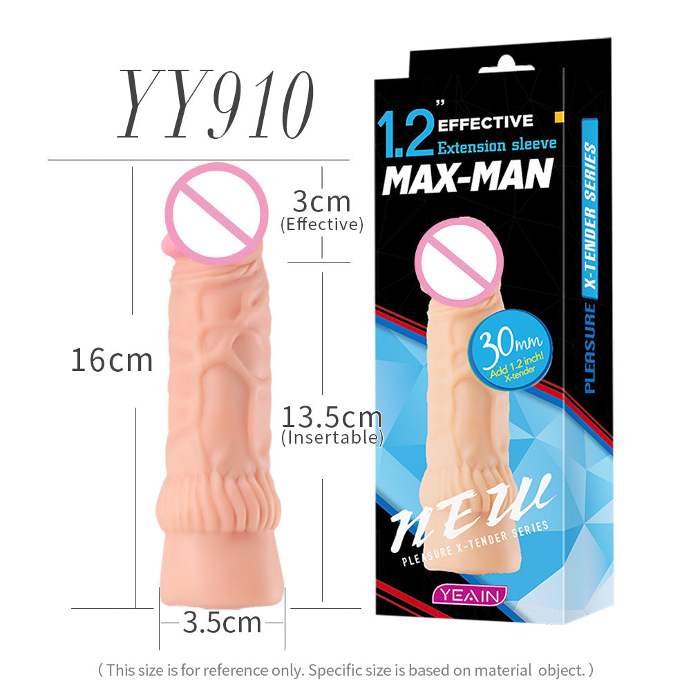 Silicone Extension Penis Sleeve Set Male Wolf Teeth Cover-EROSREALM