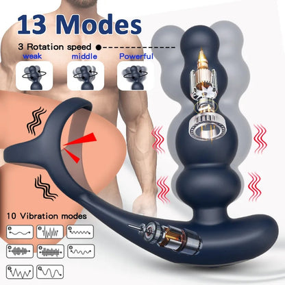 Wireless Remote Control 360° Rotating Vibrating Prostate Massager-EROSREALM