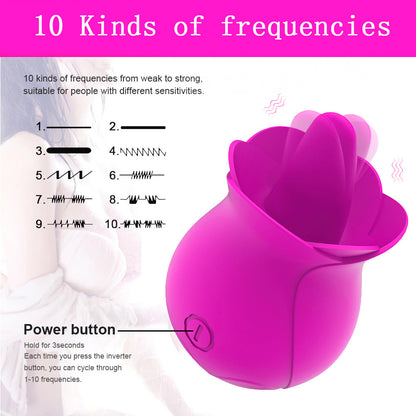 Rose Tongue Vibrator Clitoral Stimulator-EROSREALM