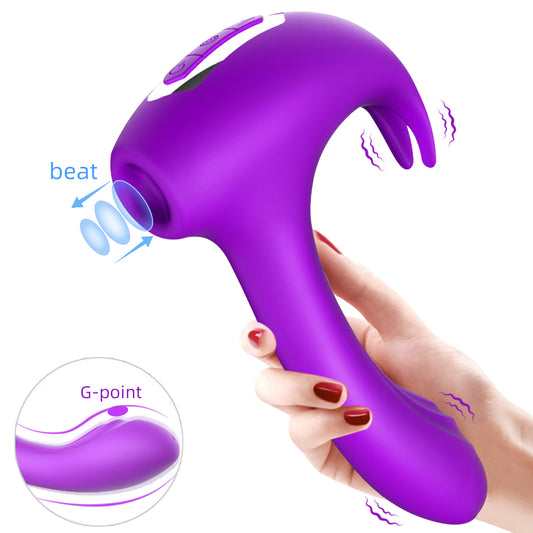 Tapping Vibration Double Pleasure Hammer Vibrator G-spot Clitoris Massager-EROSREALM