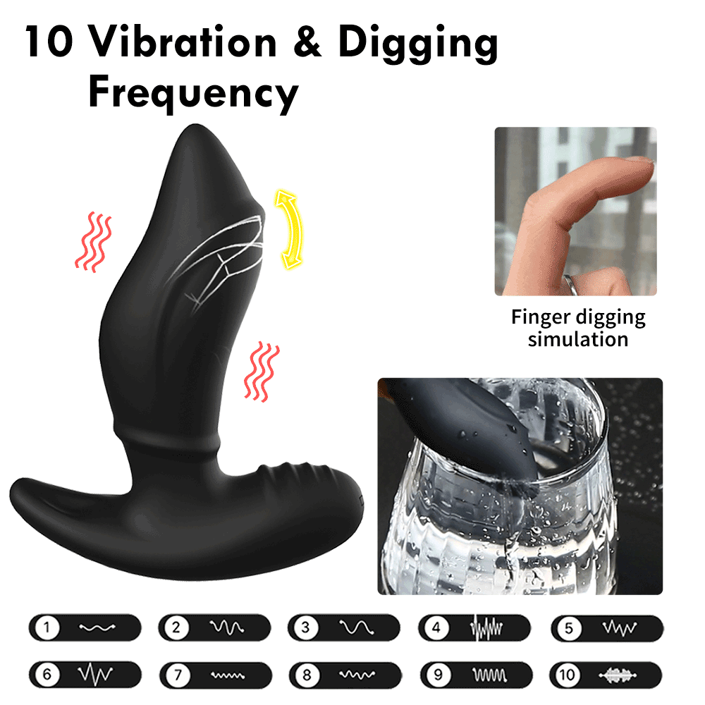 Kugelgelagerter Analplug mit 10 Vibrationsmodi, Prostatamassagegerät