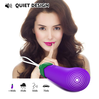 Wireless Remote Control Warming Eggplant Vibrator-EROSREALM