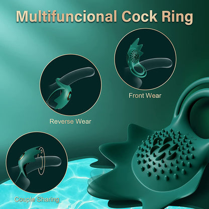 10 Frequency Vibrating Cock Ring Sex Toy For Couples-EROSREALM