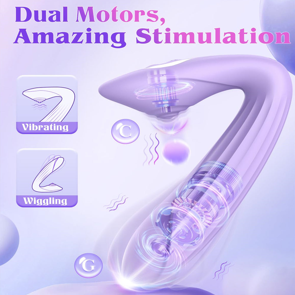 Wearable G Spot Dildo Vibrator Panty Butterfly Clitoral Vibrators With Remote Control 10 Vibration 3 Wiggle Modes-EROSREALM