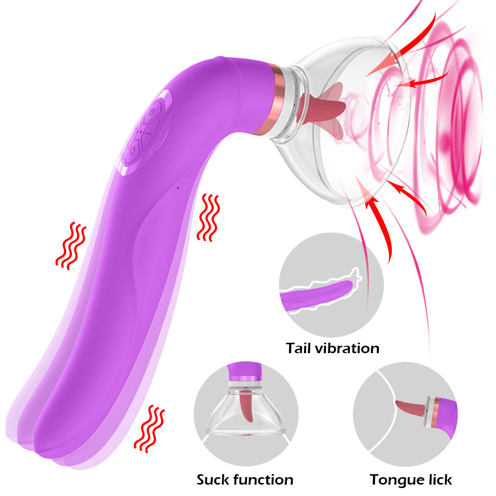 Clitoral Sucking Tongue Vibrator with 8 Sucking Modes and 5 Licking Modes-EROSREALM