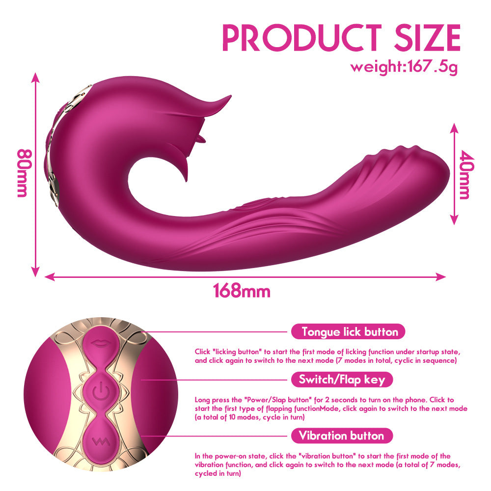 OULISHA 3in1 Tongue Licking Flapping G Spot Clit Vibrator-EROSREALM