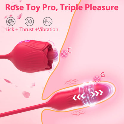 The Rose Tongue Toy with Thrusting Flower Dildo-EROSREALM