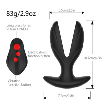 Vibrating Anal Plug with Electric Shock Pulse Vibrator. Anal Vibrator Prostate Massager for Men with Remote Control-EROSREALM