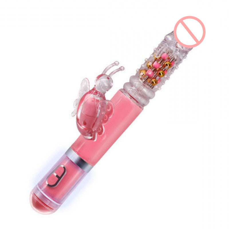 Rabbit Vibrator Telescopic Vibration Built-in ball Rotation G spot Dildo Vibrator-EROSREALM