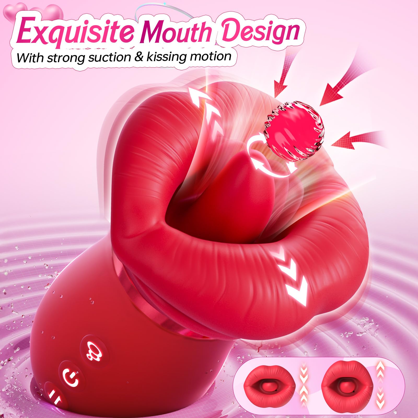 Big Mouth Rose Vibrator 4in1 Sucking Biting Tongue-swinging Clit Stimulator-EROSREALM