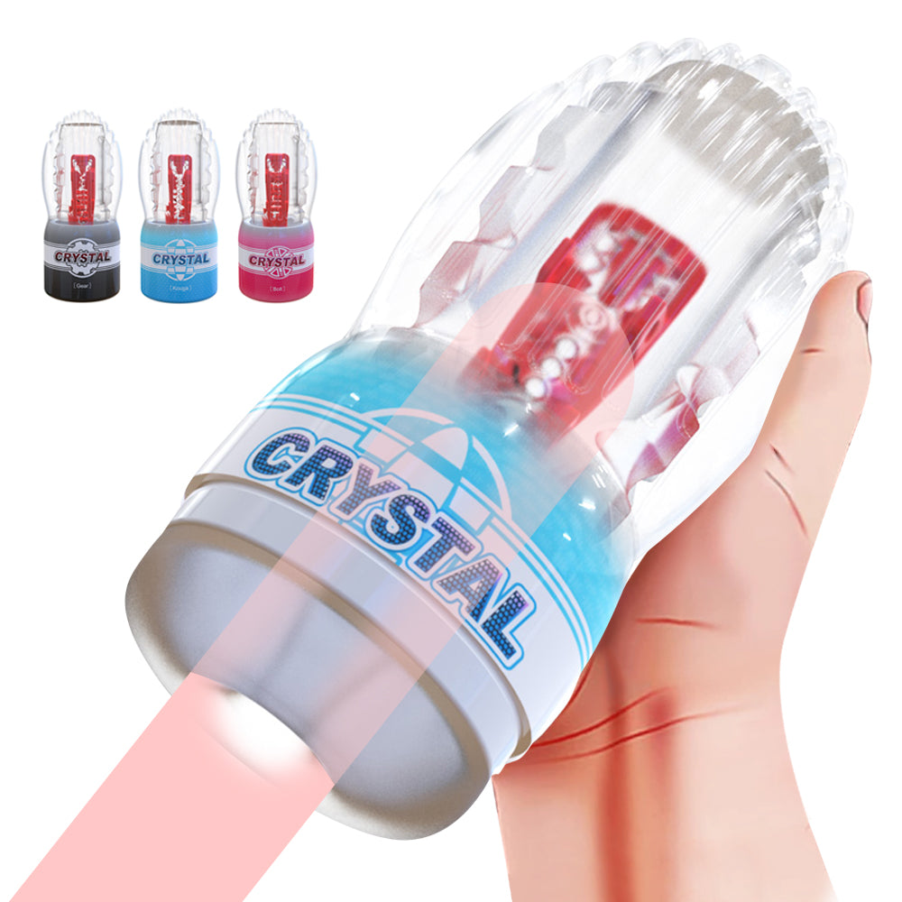 Crystal Transparent Male Manual Masturbation Cup-EROSREALM