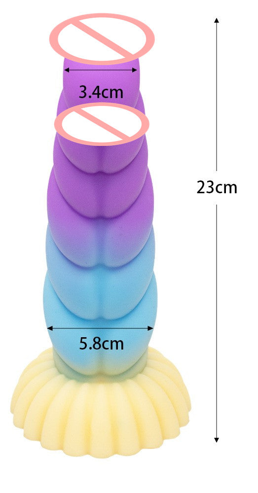 Colorful Braid Dildo Vibrator Liquid Silicone Anal Plug-EROSREALM