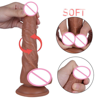 TPE Non-electric Realistic Dildo Ultra-Soft Huge Dildos with Balls-EROSREALM