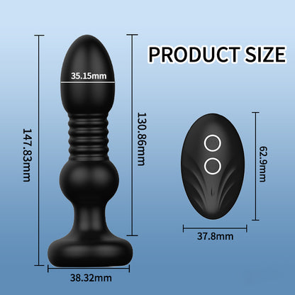 Telescopic Anal Vibrator Wireless Remote Control Prostate Stimulator Massager Butt Plug Dildo-EROSREALM