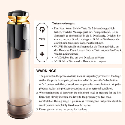 Electric Penis Enlargement Male Masturbation Cup Water Bath Air Vacuum Pump-EROSREALM