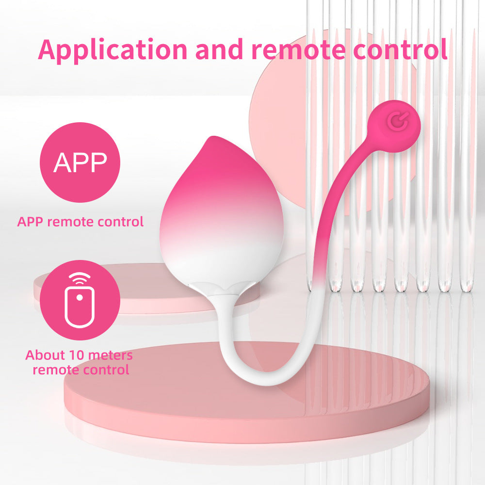 App Remote Control 9 Modes Strong Shock Peach Vibrator-EROSREALM