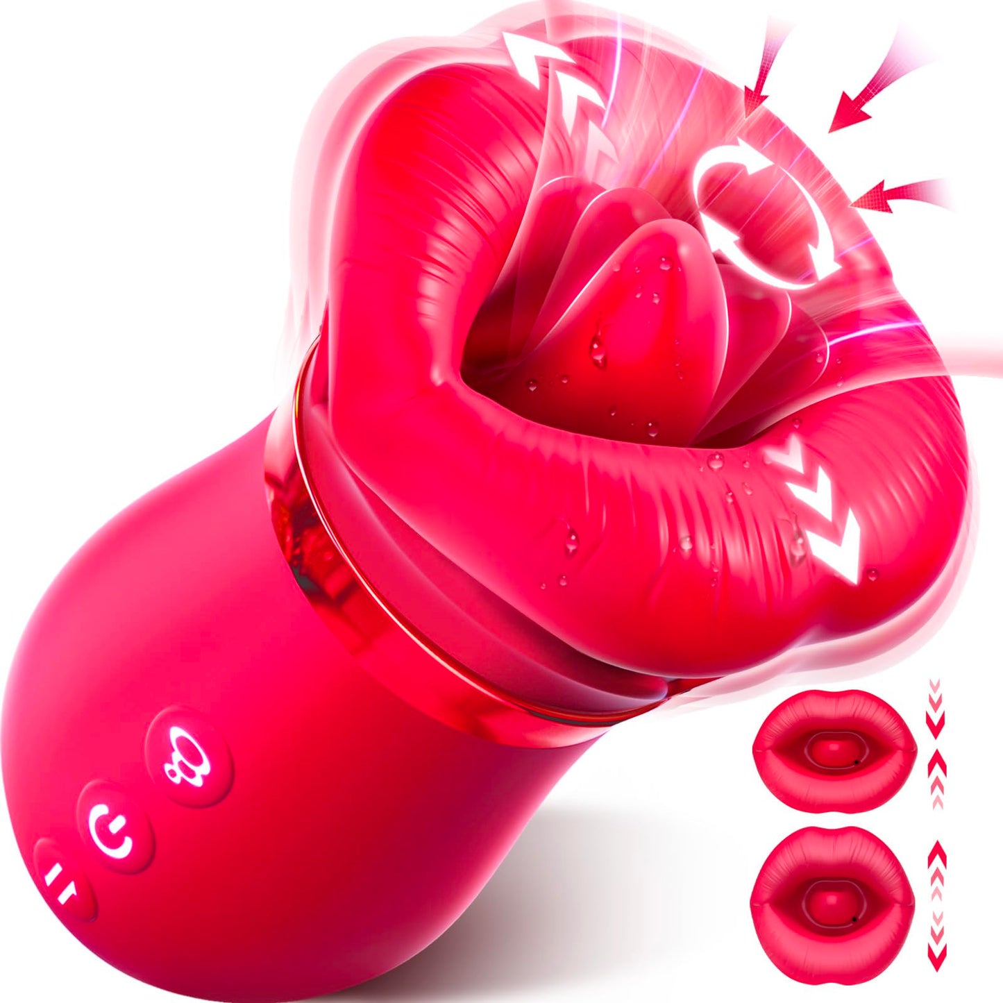 Big Mouth Rose Vibrator 4in1 Sucking Biting Tongue-swinging Clit Stimulator-EROSREALM