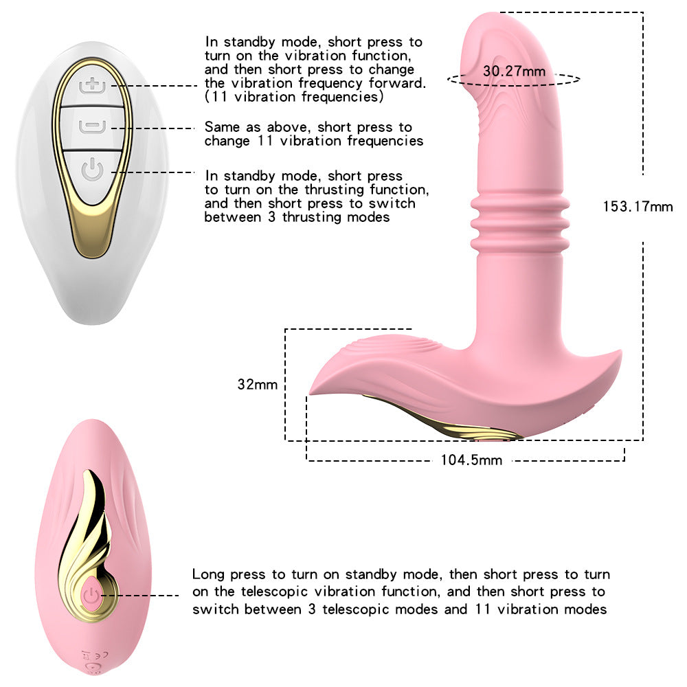 Remote Vibrator Vagina Massage Clitoris Stimulator Thrusting Telescopic Vibrating Panties Masturbator-EROSREALM