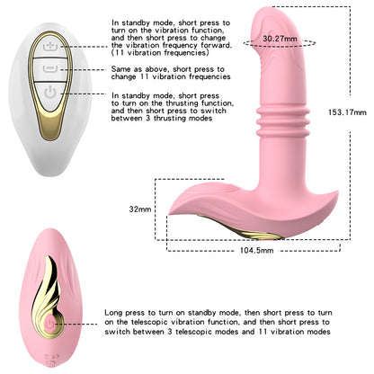 Remote Vibrator Vagina Massage Clitoris Stimulator Thrusting Telescopic Vibrating Panties Masturbator-EROSREALM