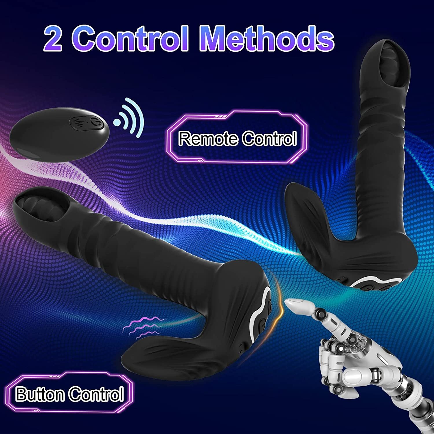 Remote Control Thrusting Anal Butt Plug Vibrator Thrusting Dildo G Spot Clitoris Stimulator-EROSREALM