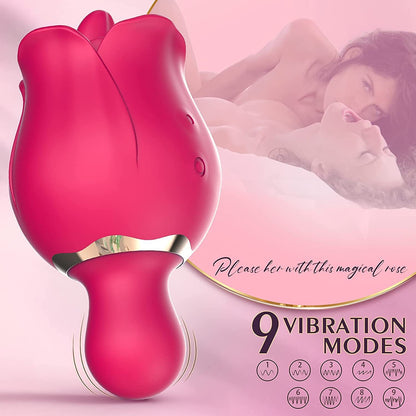 Rose Tongue Vibrator. Clitoris G Spot Stimulator-EROSREALM