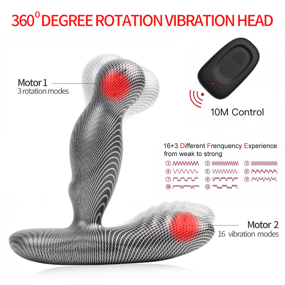 Wireless Remote Control Rotating Anal Vibrator Male Prostate Massager-EROSREALM