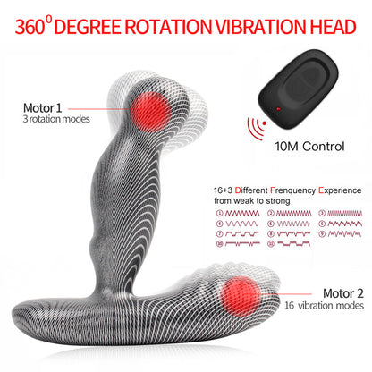 Wireless Remote Control Rotating Anal Vibrator Male Prostate Massager-EROSREALM