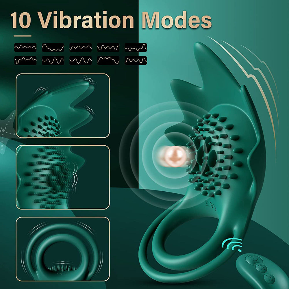 10 Frequency Vibrating Cock Ring Sex Toy For Couples-EROSREALM