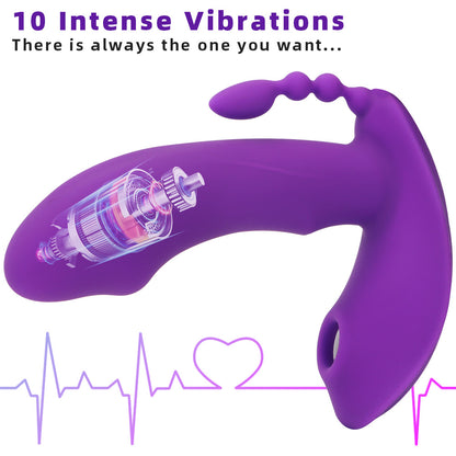 3-in-1 Wireless Remote Control Sucking Wearable Vibrator-EROSREALM