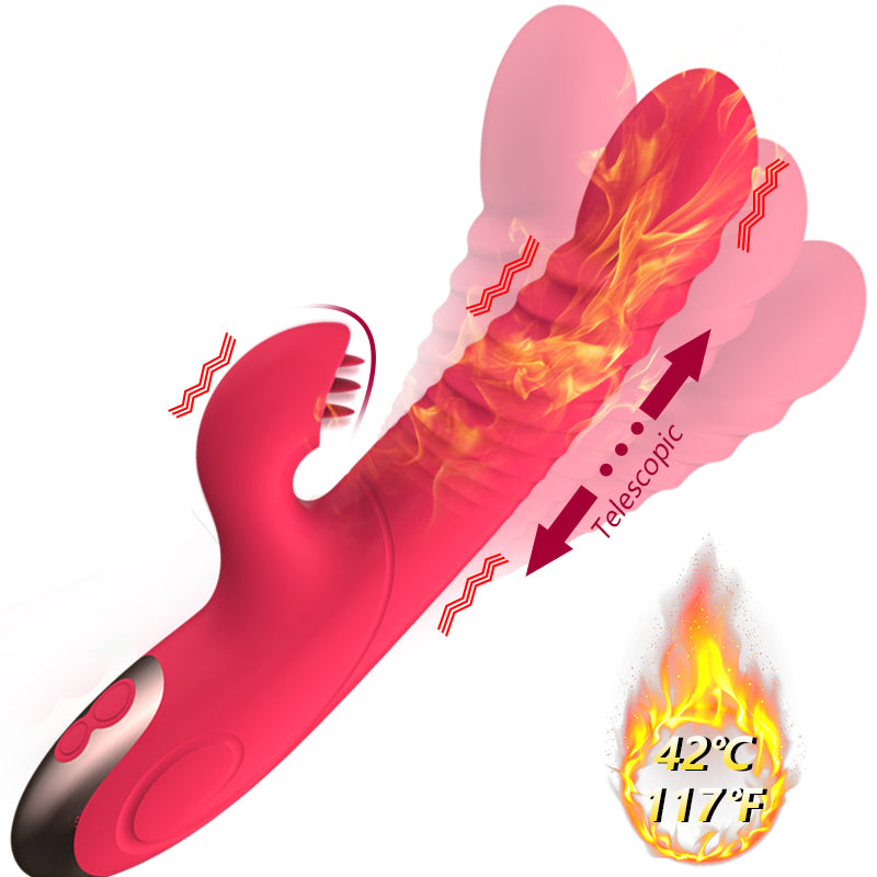 Heating Dildo Vibrator 10 Modes G Spot Vagina Massager-EROSREALM