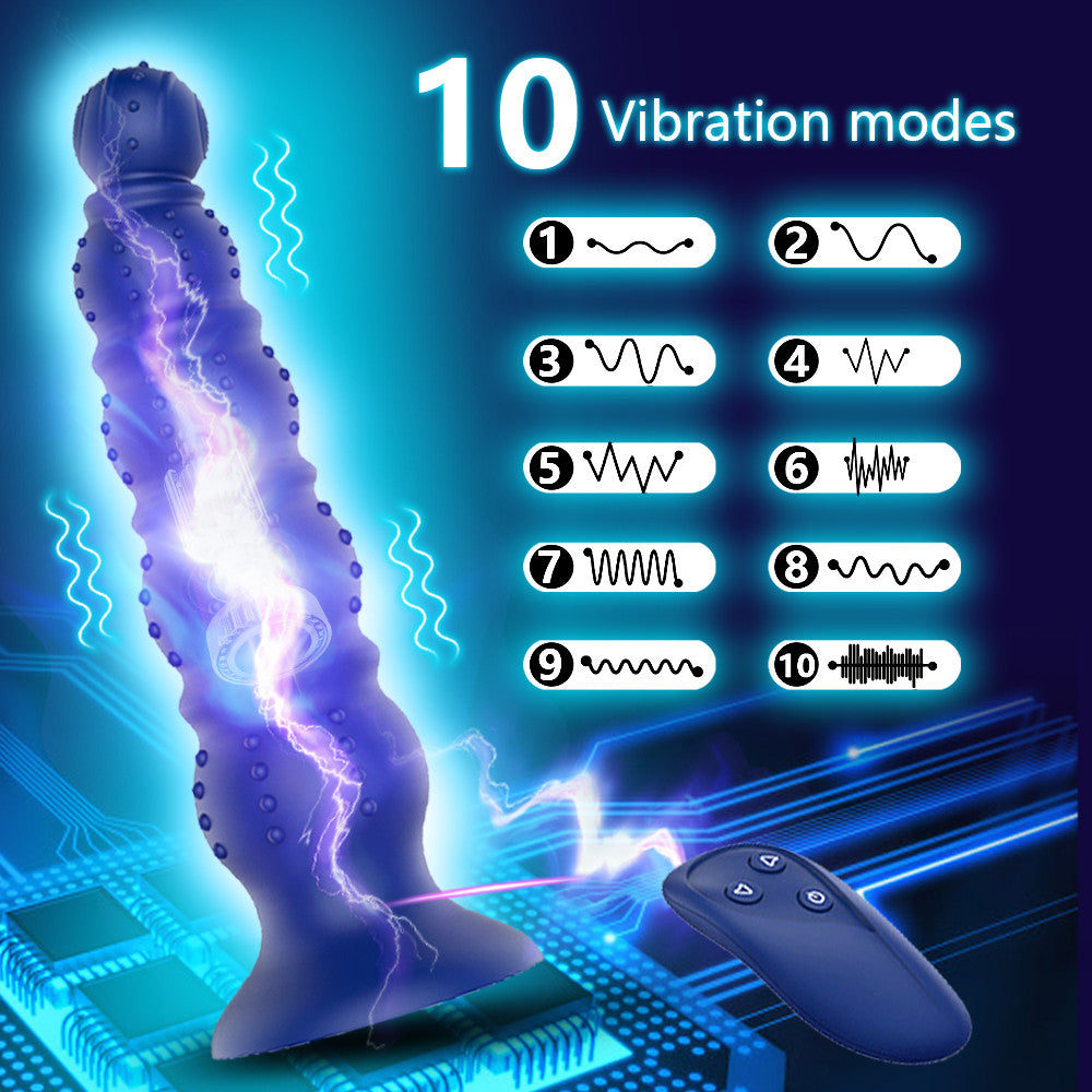 Wireless Remote Control 10 Vibrations Anal Dildo Prostate Massager G-spot Stimulator-EROSREALM