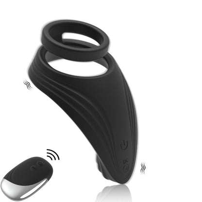 Wireless Remote Control Vibration Double Penis Rings-EROSREALM