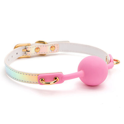 Puppy Love Silicone Gag Ball with Psychedelic Gradient Print Strap-EROSREALM