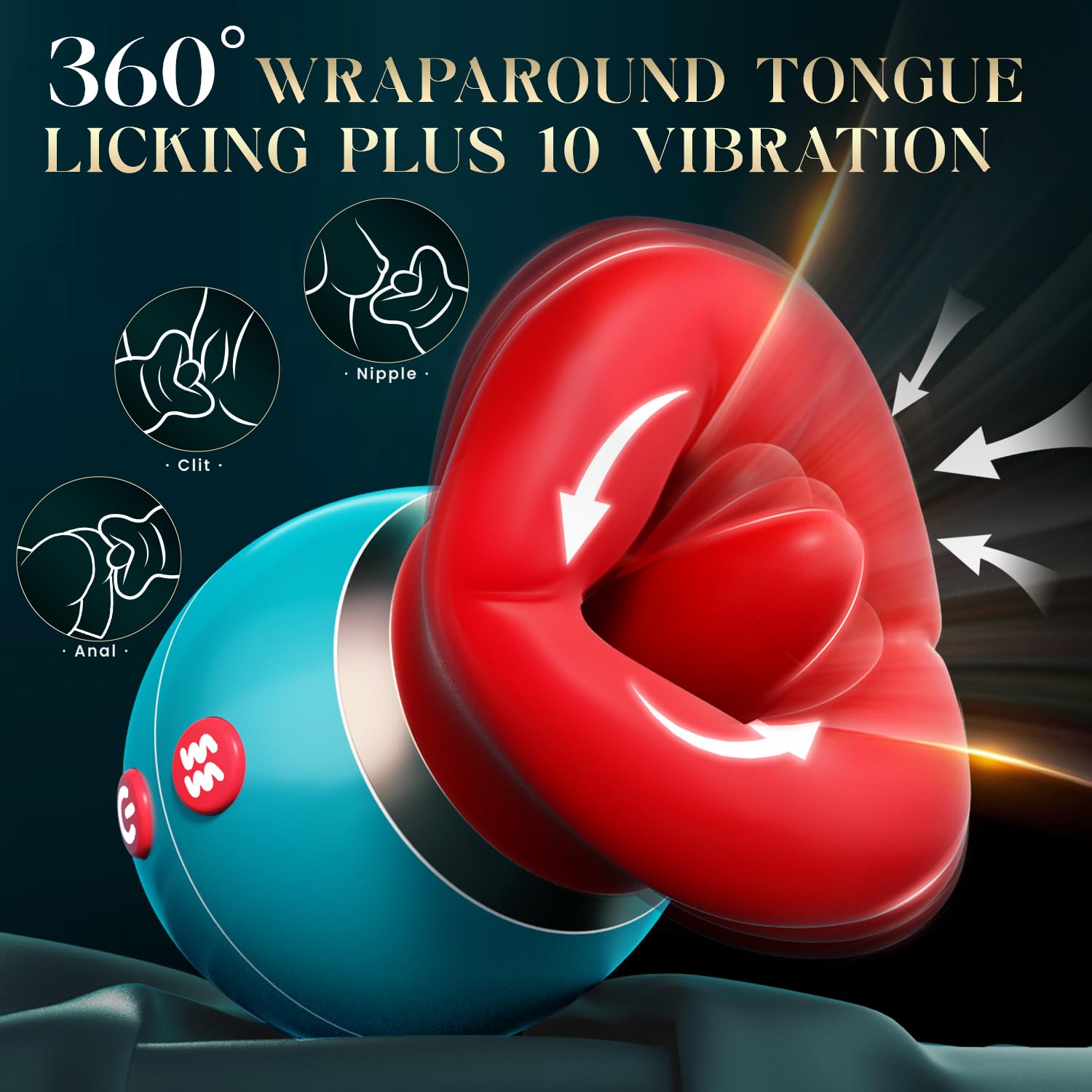 3in1 App Remote Control Big Mouth Vibrator With 360° Tongue Licking & Sucking & Vibrating-EROSREALM