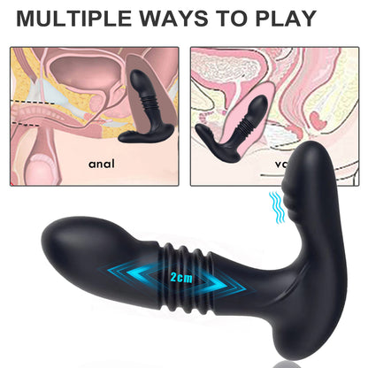 Men's Retractable Prostate Anal Plug G-point Stick Vibrator-EROSREALM