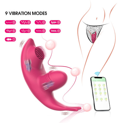 App Remote Control Clit-stimmulating Insertable Panty Vibrator-EROSREALM