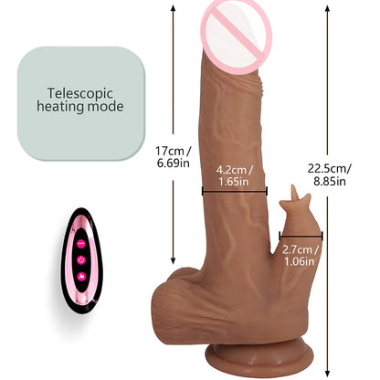 Wireless Remote Control Heating Tongue Licking Vibrating Dildo-EROSREALM