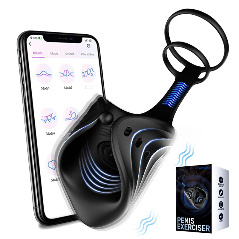 App Remote Control Vibrating Glans Trainer With Double Loops-EROSREALM