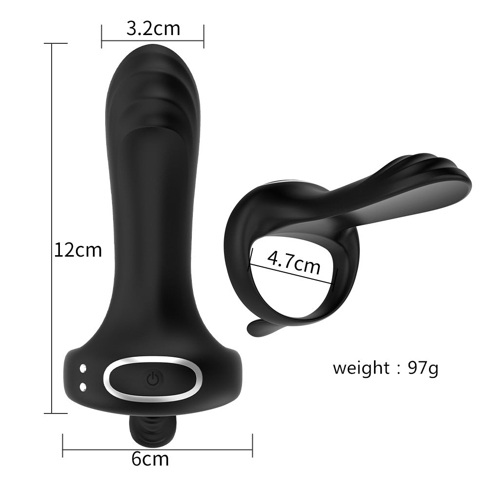 Wireless Remote Vibrator Double Cock Ring Delay Ejaculation Penis Ring For Men-EROSREALM