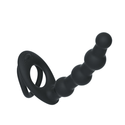 Dual Cock Rings with Anal Beads/Dildo For Couples-EROSREALM