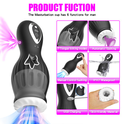 Viper - Vaccum Sucking Tongue Licking Penis Trainer Men's Massage Cup-EROSREALM