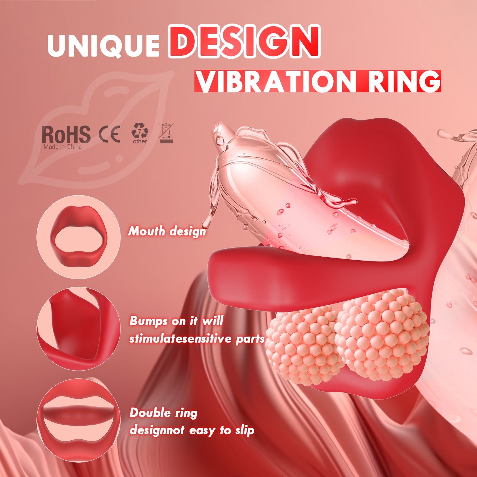 Male Rose Toy app remote control Vibrating Cock Rings-EROSREALM