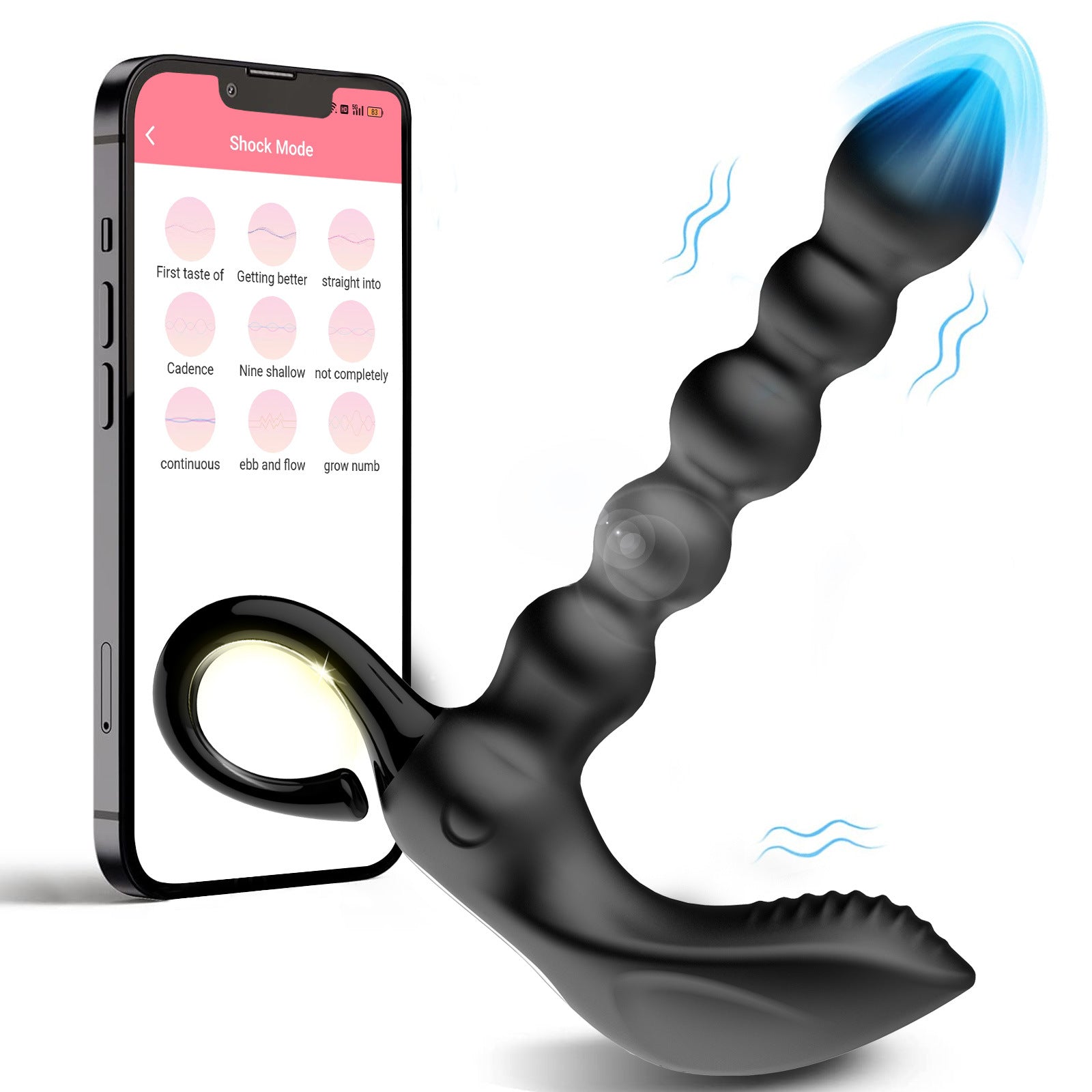 App Remote Control Handheld Anal Beads Vibrator-EROSREALM