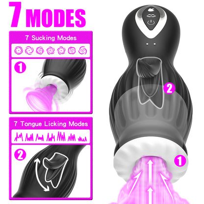 Viper - Vaccum Sucking Tongue Licking Penis Trainer Men's Massage Cup-EROSREALM