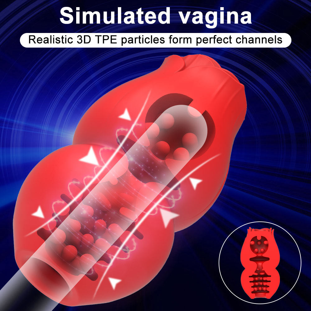 Male Rose Toy Heating Manual Masturbation Cup-EROSREALM