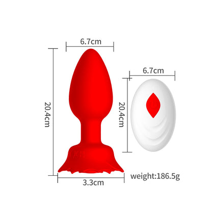 App / Wireless Remote Control Rose Anal Plug-EROSREALM