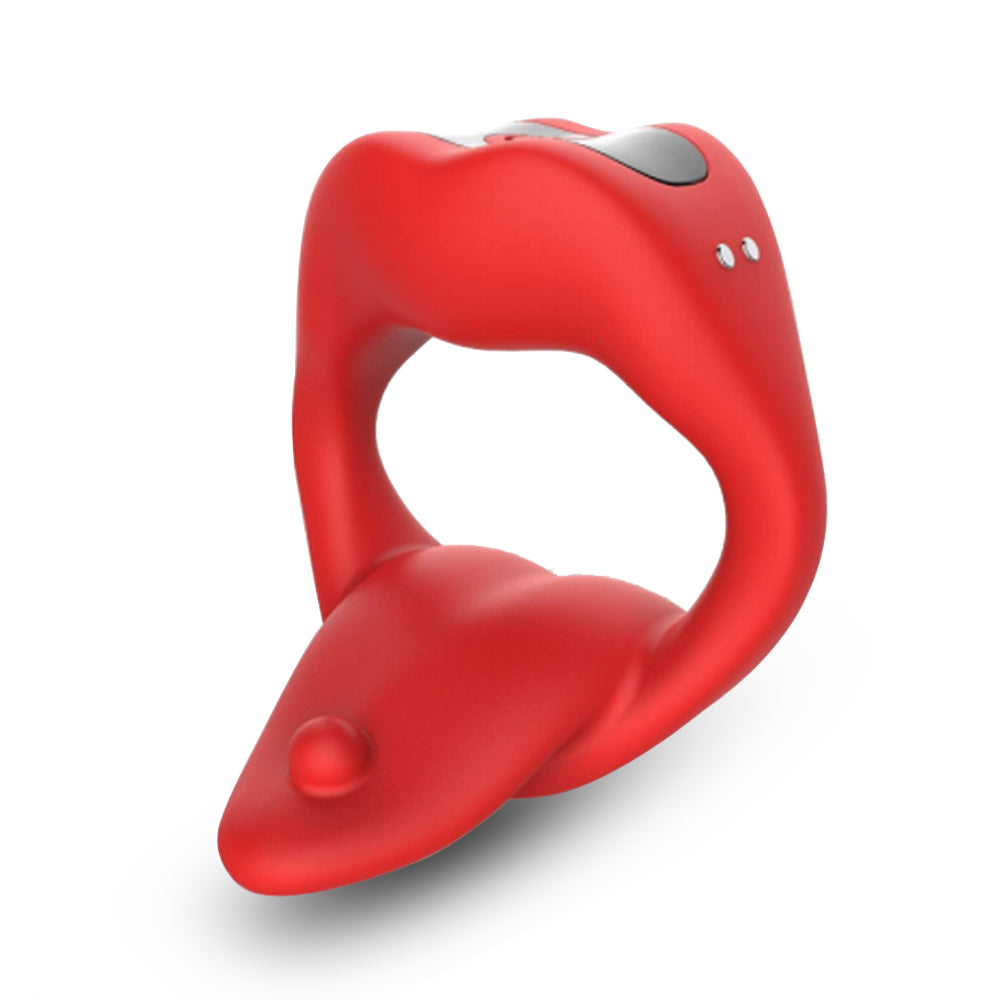 App Remote Control Tongue-licking & Vibrating Penis Ring-EROSREALM