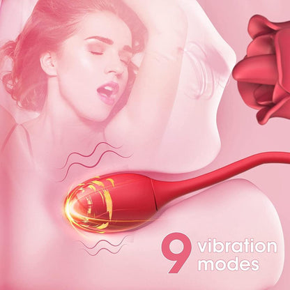 Rose Tongue Licking Clitoral Stimulator With Bullet Vibrator-EROSREALM