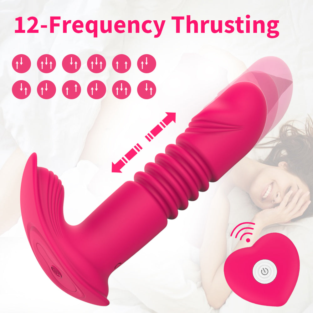 Remote Control Telescopic Dildo Vibrator Clit Massager G-spot Vaginal Stimulator-EROSREALM