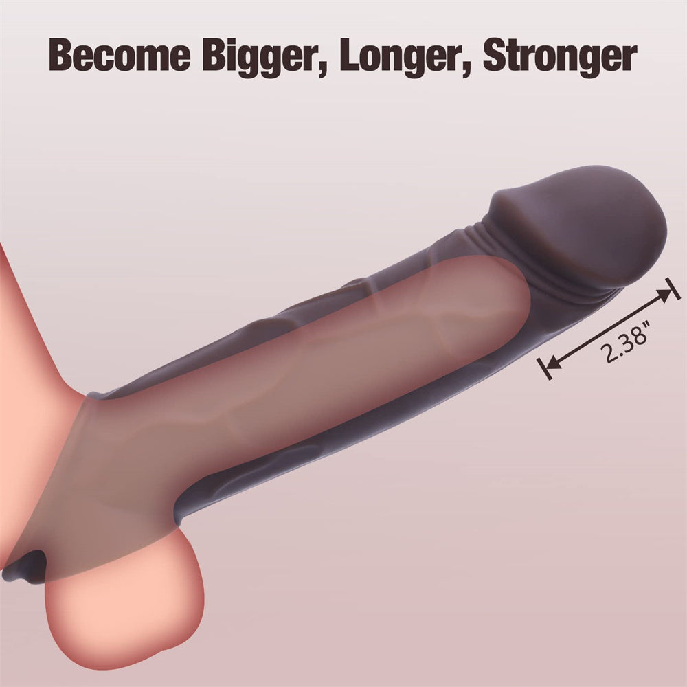 10 Modes Realistic Penis Sleeve Vibrating Cock Sleeve-EROSREALM